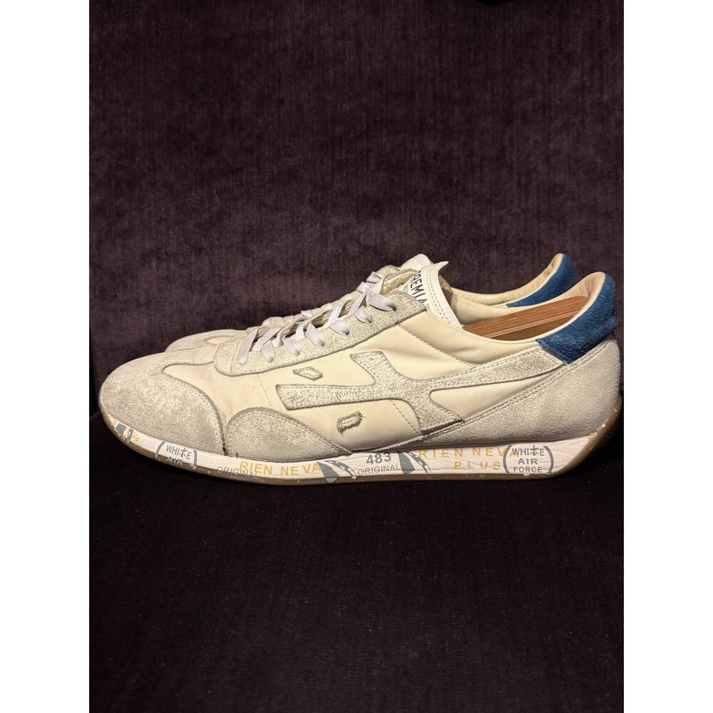Premiata VAR 5243 Sneakers Mens EU 45 US 12 Blue Gray Suede Nylon Retro Runner